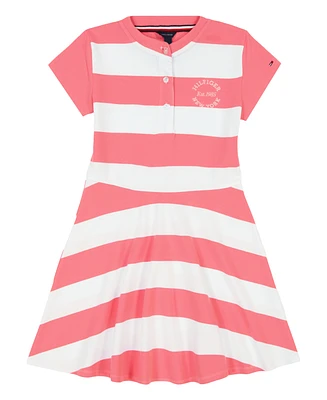 Tommy Hilfiger Big Girls Rugby Stripe Short Sleeve Dress