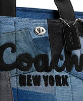 Coach Medium Patchwork Denim Cargo Tote Bag