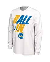 Men's Jordan White Ucla Bruins Ball In Bench Long Sleeve T-shirt