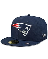 New Era Men's Navy England Patriots Super Bowl XXXVi Citrus Pop 59FIFTY Fitted Hat