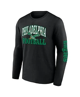 Fanatics Men's Black Philadelphia Eagles Combo Up Two Long Sleeve T-Shirt