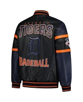 G-iii Sports by Carl Banks Men's Black Detroit Tigers Full-Zip Leather Varsity Jacket