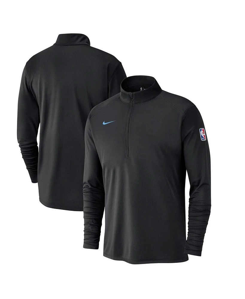 Nike Men's Black La Clippers 2024/25 City Edition Authentic Coaches Performance Half-Zip Top