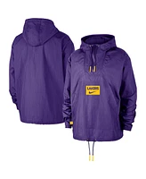 Nike Men's Purple Los Angeles Lakers Courtside Premium Club Anorak Quarter-Zip Pullover Hoodie