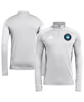 Adidas Men's Silver Charlotte Fc 2025 Quarter-Zip Long Sleeve Training Sweatshirt