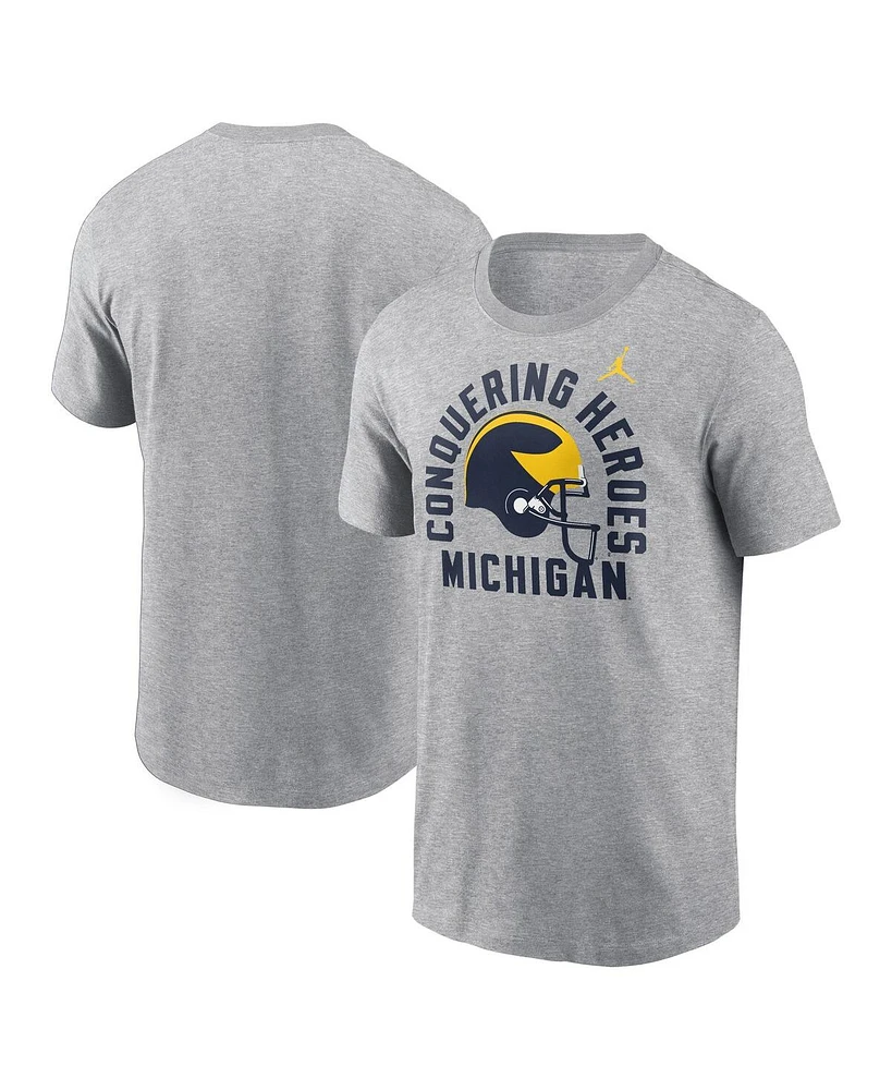 Jordan Men's Heather Gray Michigan Wolverines Local Song T-Shirt