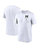 Jordan Men's White Michigan Wolverines Primary Logo Legend Performance T-Shirt