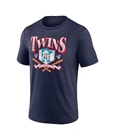 Fanatics Men's Heather Navy Minnesota Twins Home Team Tri-Blend T-Shirt