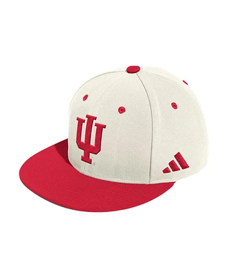 Adidas Men's Cream Indiana Hoosiers On-Field Fitted Baseball Hat