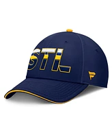 Fanatics Men's Navy/Gold St. Louis Blues Authentic Pro Rink Team Code Flex Hat