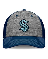 Fanatics Men's Gray/Navy Seattle Kraken Fundamental Top Shelf 2-Tone Flex Hat