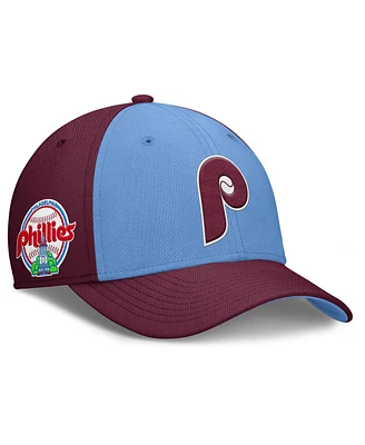 Nike Men's Burgundy/Light Blue Philadelphia Phillies Rise Swoosh Performance Flex Hat