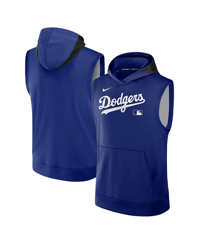 Nike Men's Royal Los Angeles Dodgers Authentic Collection Performance Sleeveless Pullover Hoodie