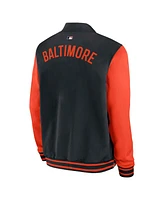 Nike Men's Black/Orange Baltimore Orioles Authentic Collection Dugout Full-Zip Bomber Jacket