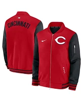 Nike Men's Red/Black Cincinnati Reds Authentic Collection Dugout Full-Zip Bomber Jacket