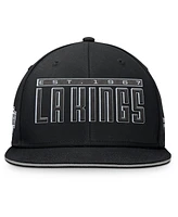 Fanatics Men's Black Los Angeles Kings Gino Flat Brim Snapback Hat