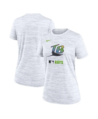 Nike Women's Ash Tampa Bay Rays Alternate Logo Authentic Collection Velocity Performance T-Shirt