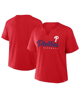 Fanatics Women's Red Philadelphia Phillies Fan Fave Stadium Slub T-Shirt