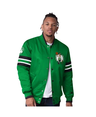 Starter Men's Kelly Green Boston Celtics Scout I Full-Snap Varsity Jacket