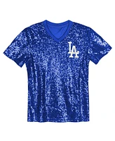 Outerstuff Juniors Shohei Ohtani Royal Los Angeles Dodgers Name Number Sequin V-Neck Top