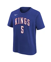 Nike Big Boys and Girls De'Aaron Fox Blue Sacramento Kings 2024/25 City Edition Name Number T-Shirt