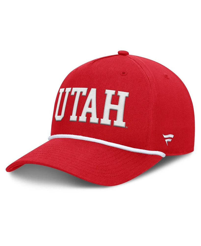 Fanatics Men's Red Utah Utes Foul Ball Rope Adjustable Hat