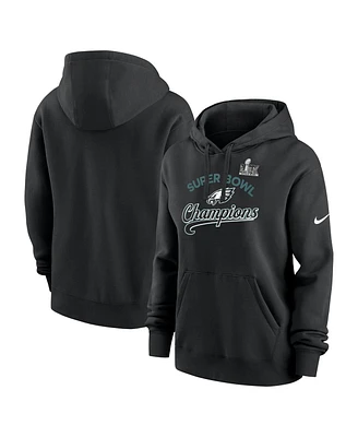 Nike Women's Black Philadelphia Eagles Super Bowl Lix Champions Tailsweep Pullover Top