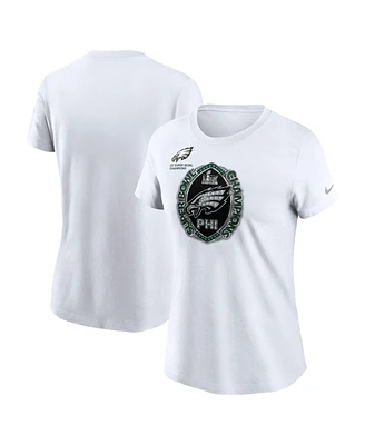 Nike Women's White Philadelphia Eagles Two-Time Super Bowl Champions Ring Top