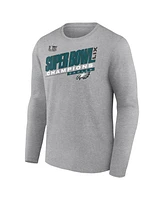 Fanatics Men's Heather Gray Philadelphia Eagles Super Bowl Lix Champions Counting Points Score Long Sleeve T-Shirt