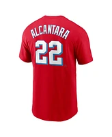 Men's Nike Sandy Alcantara Red Miami Marlins City Connect Name and Number T-shirt
