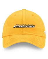 Fanatics Men's Gold Nashville Predators Wordmark Core Fundamental Adjustable Hat