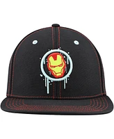 Lids Big Boys and Girls Black Iron Man Glow-in-the-Dark Snapback Hat