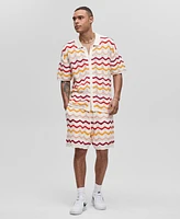 Mode of One Men's Short-Sleeve Gradient Zig-Zag Sweater Top, Exclusively at Macy's