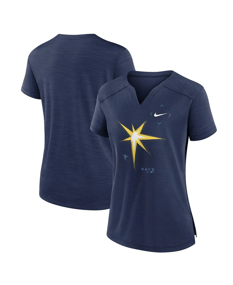 Nike Women's Navy Tampa Bay Rays Pure Pride Boxy Performance Notch Neck T-Shirt