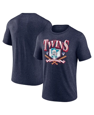 Fanatics Men's Heather Navy Minnesota Twins Home Team Tri-Blend T-Shirt