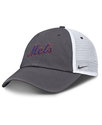 Nike Men's Gray New York Mets Wordmark Club Adjustable Trucker Hat