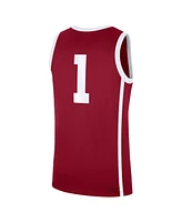 Jordan Men's Crimson Oklahoma Sooners 1 Road Replica Basketball Jersey