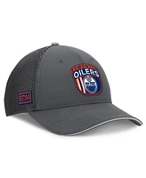 Fanatics Men's Gray Edmonton Oilers Authentic Pro Home Ice Trucker Adjustable Hat