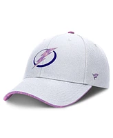 Fanatics Men's White Tampa Bay Lightning Authentic Pro Hockey Fights Cancer Adjustable Hat