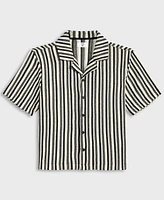 Mode of One Men's Vertical-Stripe Camp Collar Shirt, Exclusively at Macy's