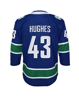 Outerstuff Big Boys and Girls Quinn Hughes Blue Vancouver Canucks Home Premier Player Jersey