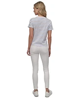 Dkny Jeans Petite Striped Crewneck T-Shirt