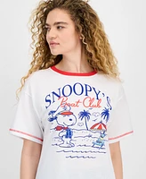 Freeze 24-7 Juniors' Snoopy Boat Club Ringer T-Shirt