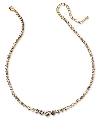 On 34th Gold-Tone Graduated Crystal Collar Necklace, 15" + 3" extender, Created for Macy's