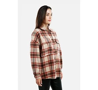 Long Sleeves Oversized Checkered Shacket