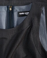 Karl Lagerfeld Paris Women's Jewel-Neck Belted Sleeveless Dress