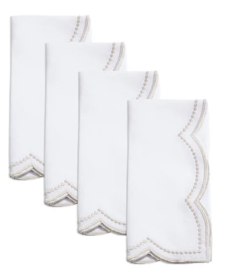 Saro Lifestyle Embroidered Polka Dot Napkin, Set of 4