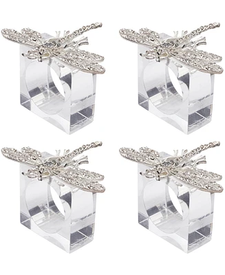 Saro Lifestyle Bejeweled Dragonfly Napkin Ring, Set of 4