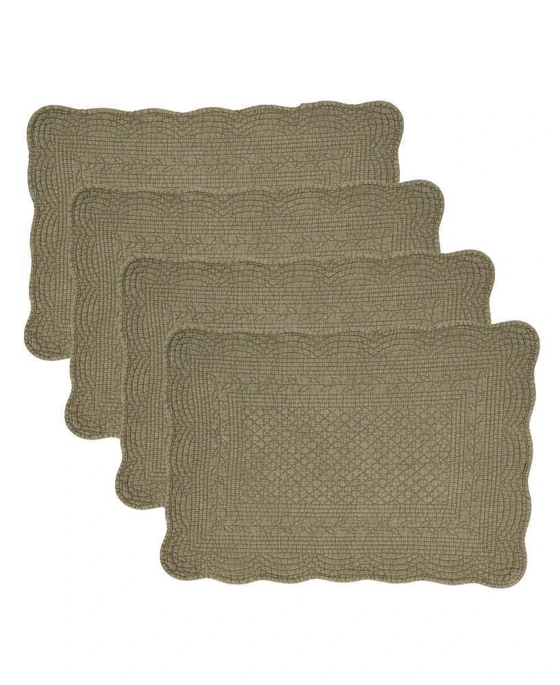 Saro Lifestyle Charming Quilted Placemat, Set of 4