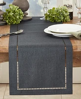 Saro Lifestyle Laser-Cut Hemstitch Table Runner